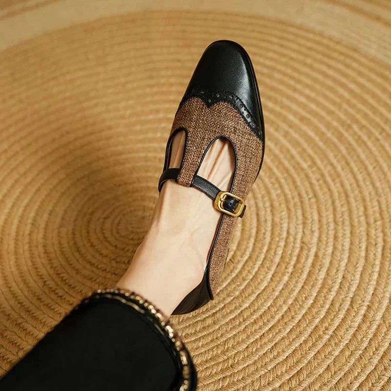 Araminta | Women's T-Strap Mary Jane Low Heel Shoes - Image 2