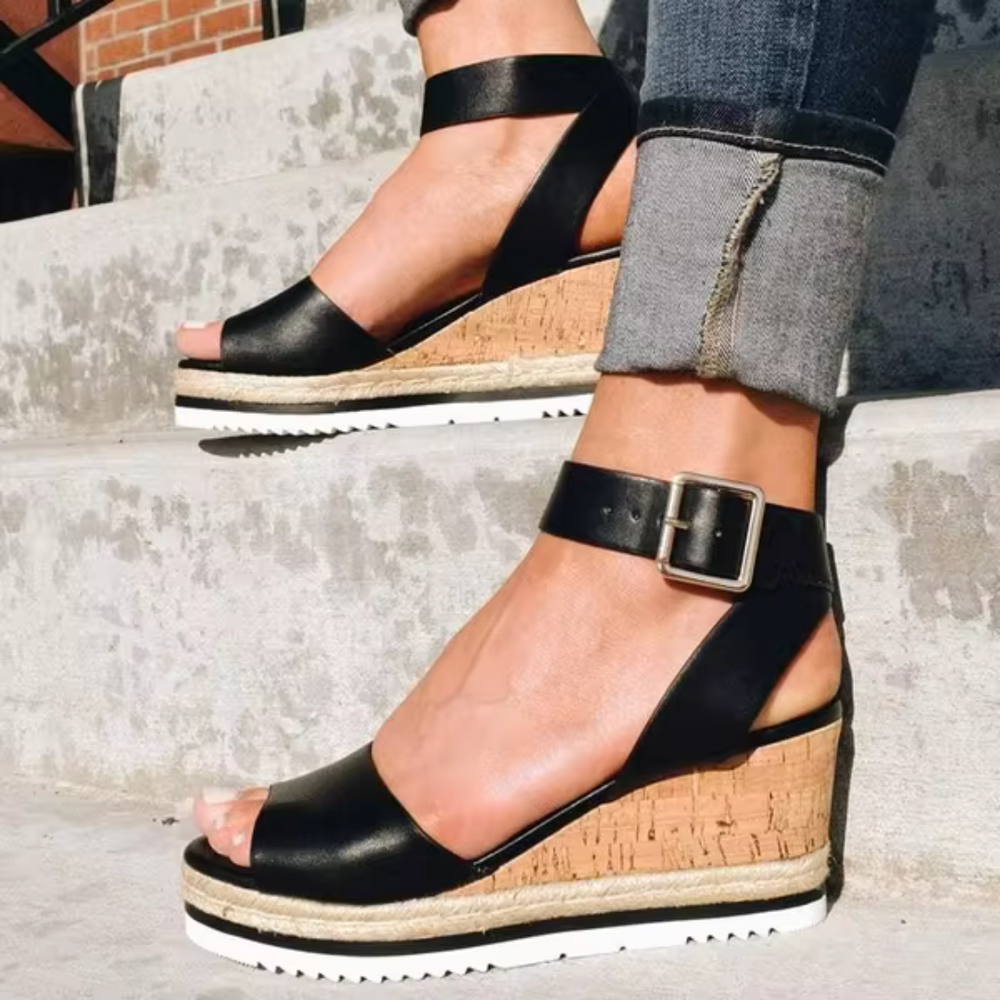 Aurelia | Women's Platform Wedge Ankle Strap Sandals - Image 2