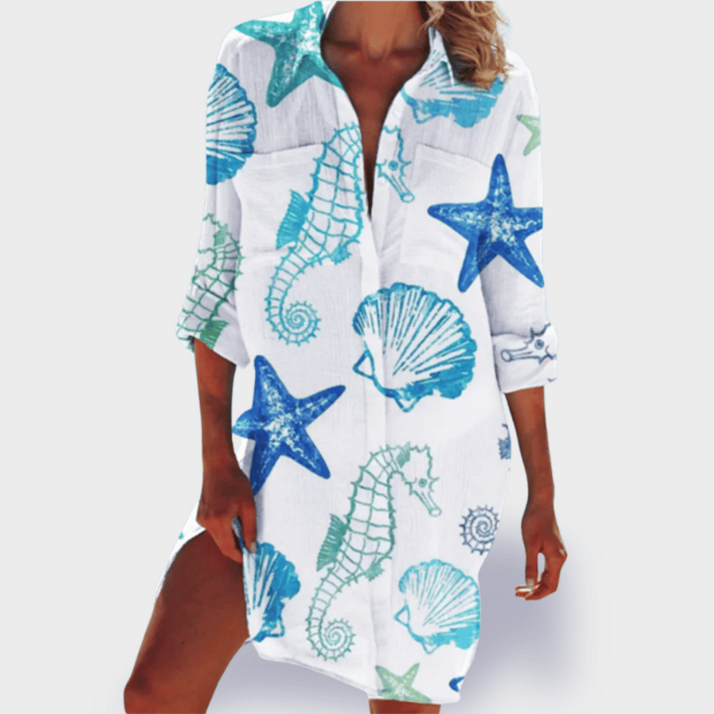 Bonnie | Women's Tie Dye V-Neck Mini Dress - Image 2