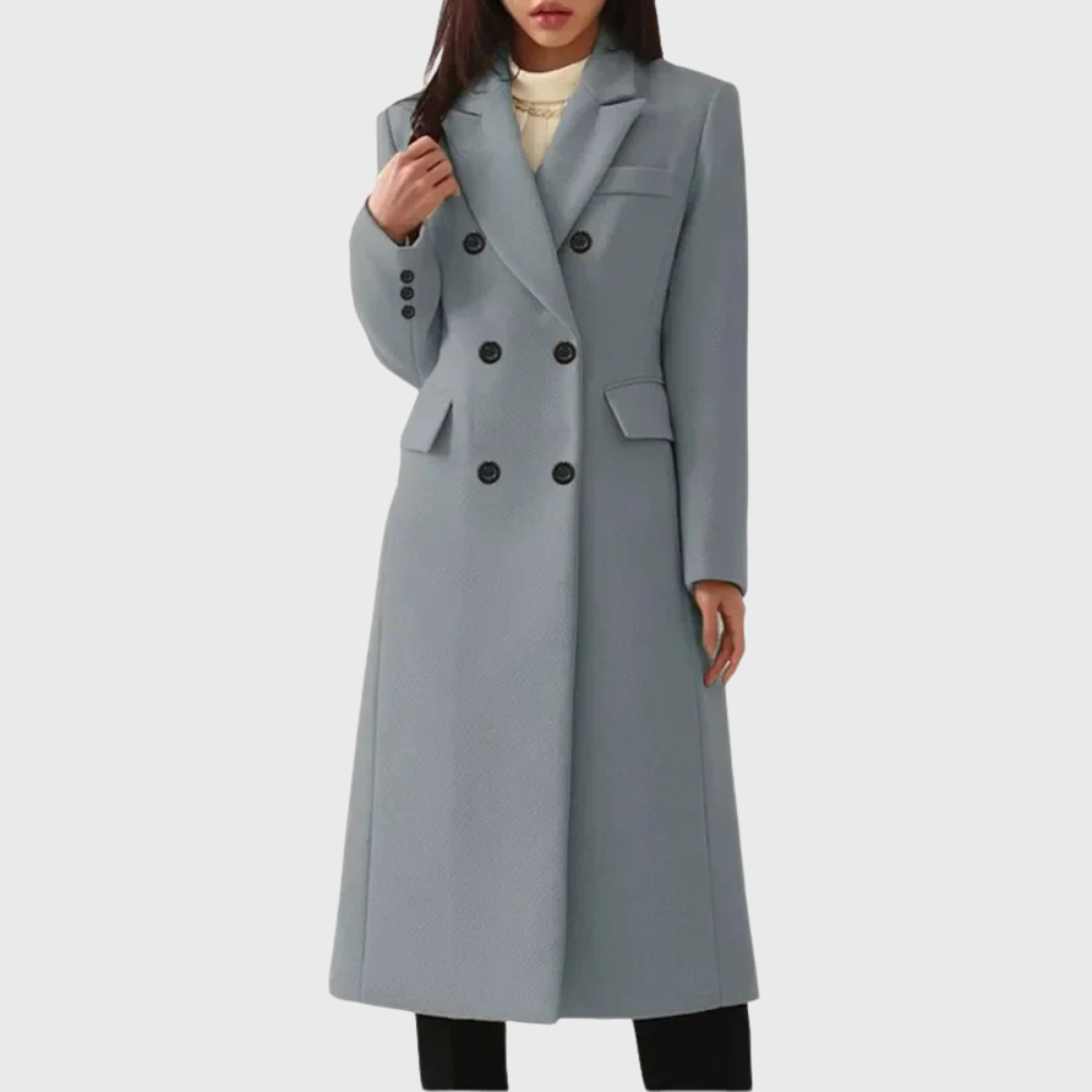 Briony | Women's Double Breasted Long Coat - Image 2