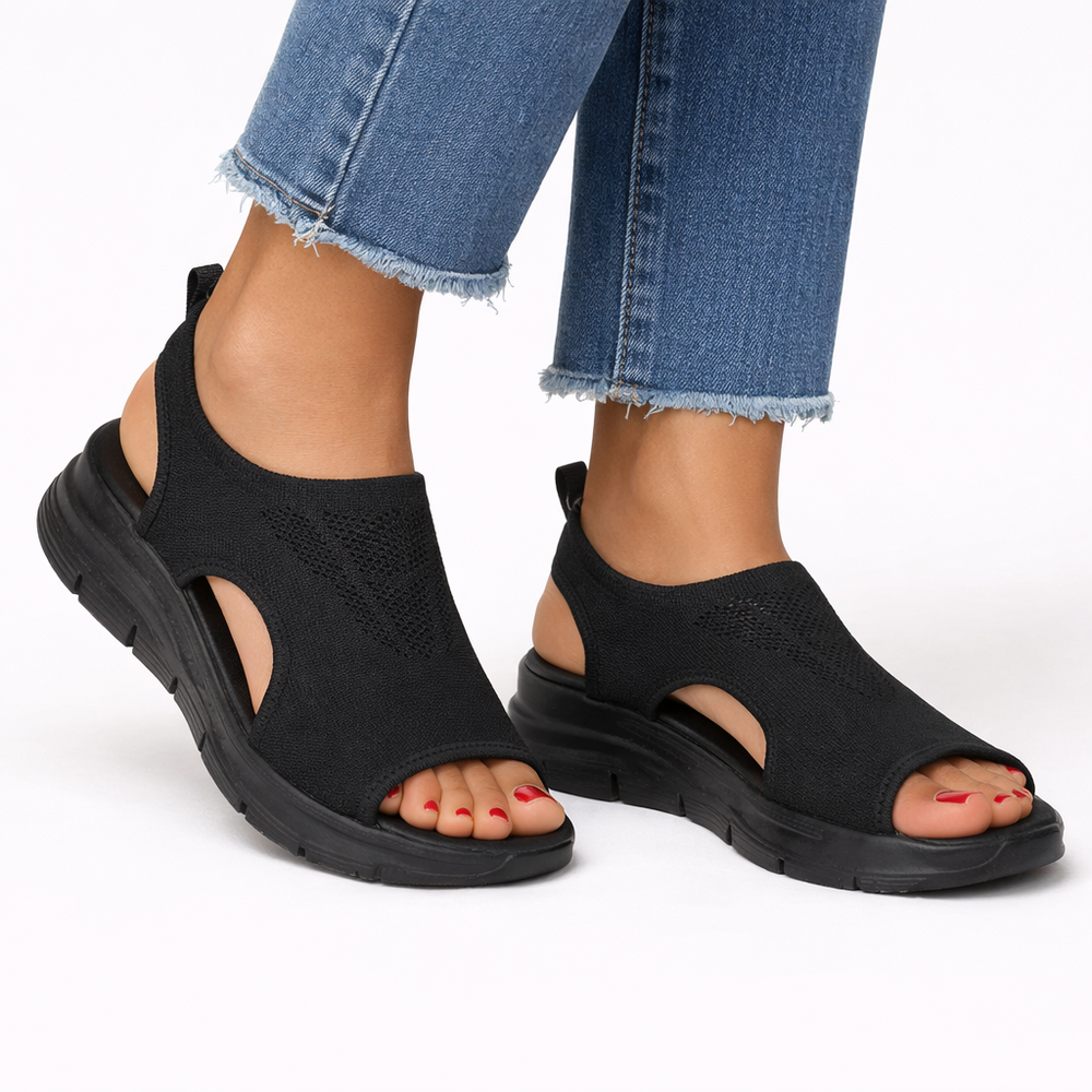 Britta | Women's Orthopedic Slip-On Open Toe Walking Sandal - Navy - Image 2