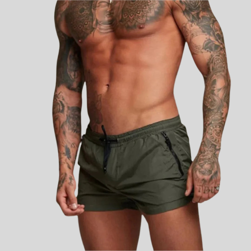 Caelan | Men's Drawstring Swim Trunks - Grey - Image 2