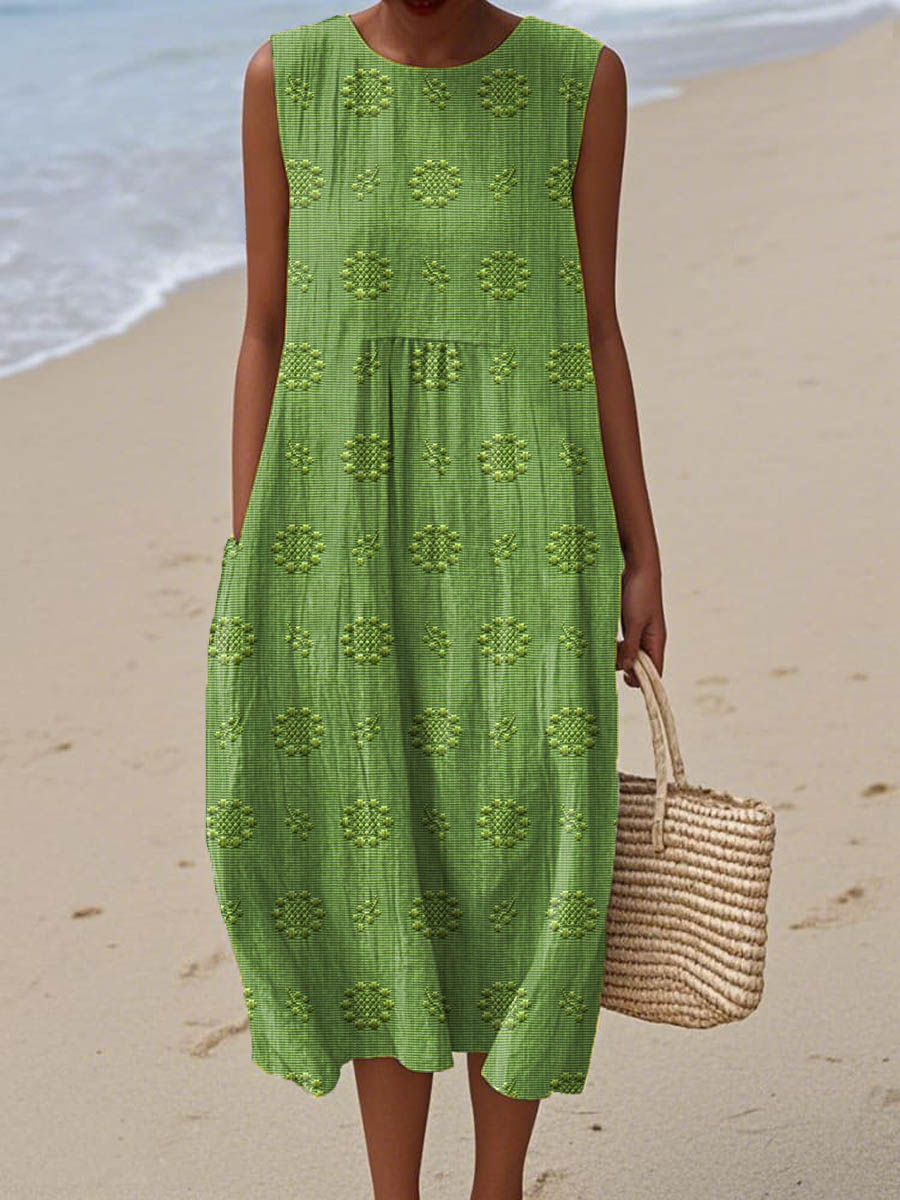 Cordelia-Rose | Women's Sleeveless Round Neck Midi Dress - Image 1