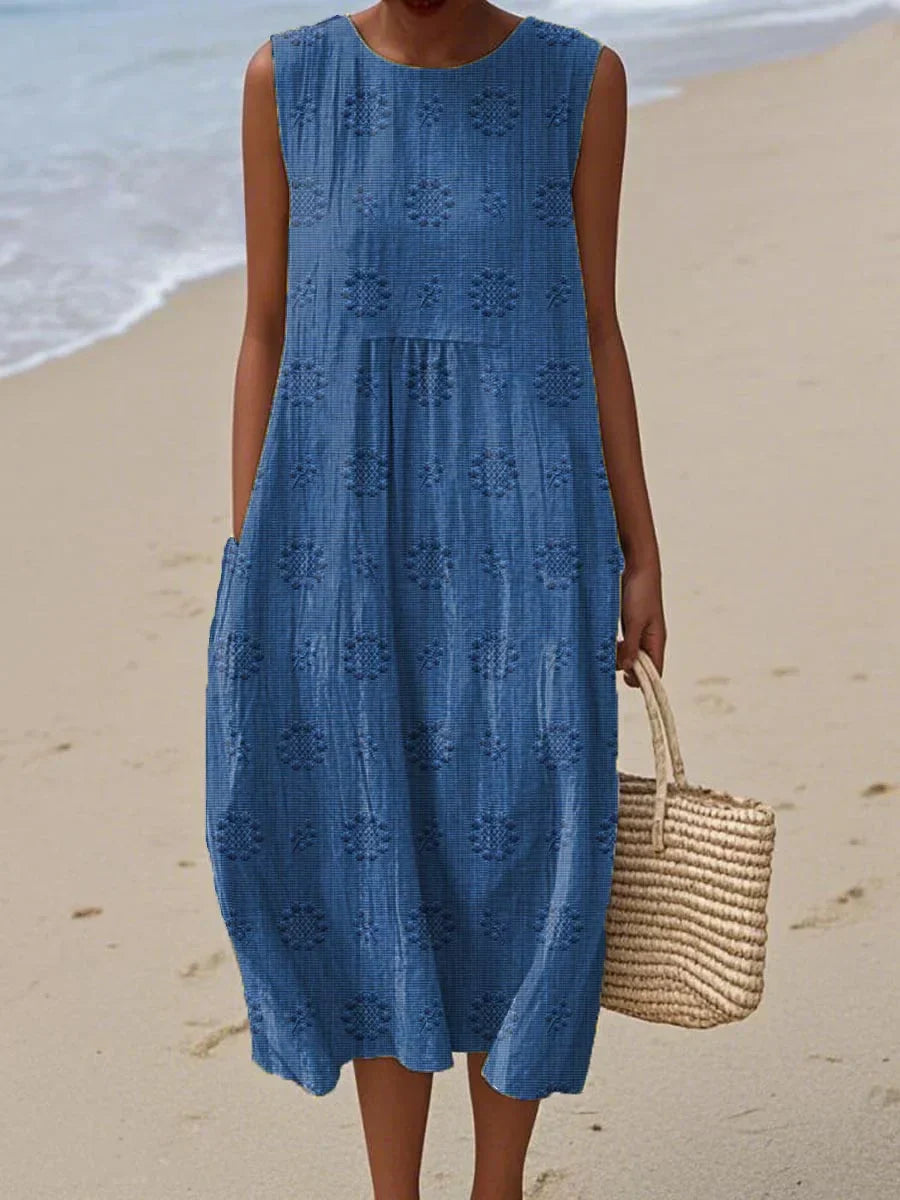 Cordelia-Rose | Women's Sleeveless Round Neck Midi Dress - Image 2