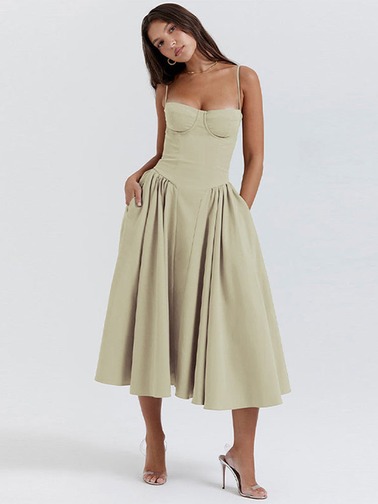 Dahlia | Women's Bustier Midi Dress - Image 2