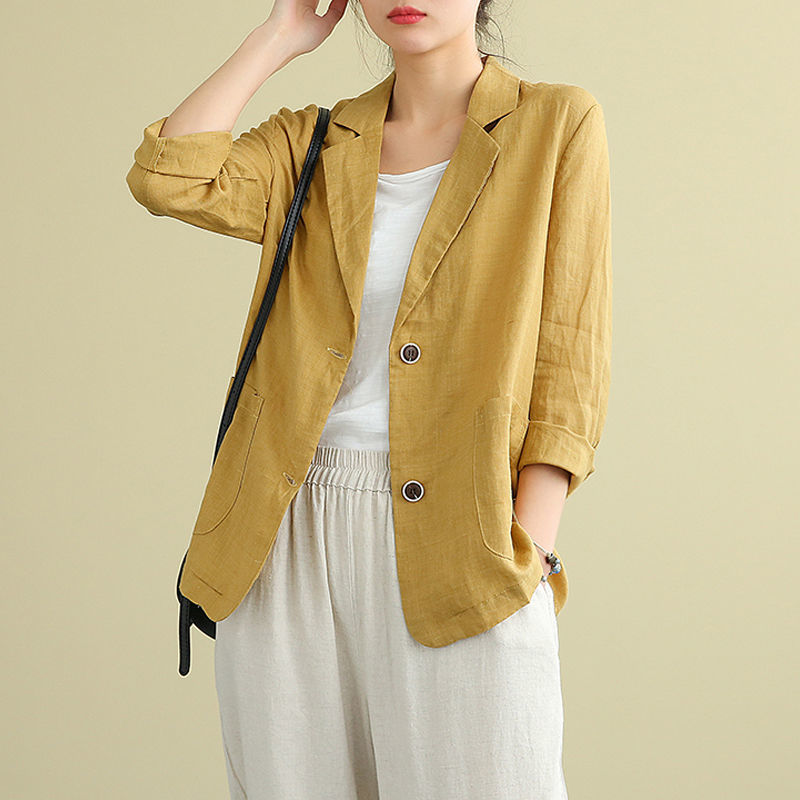 Delphine | Women's Tailored Long Sleeve Blazer - Light Blue - Image 2