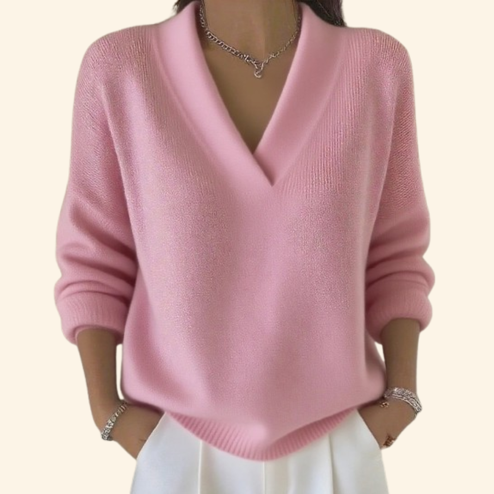 Drusilla | Women's V-Neck Long Sleeve Sweater - Image 2