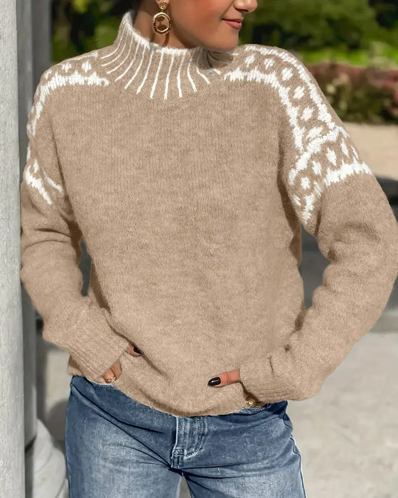 Emeline | Women's Mock Neck Long Sleeve Sweater - Image 2
