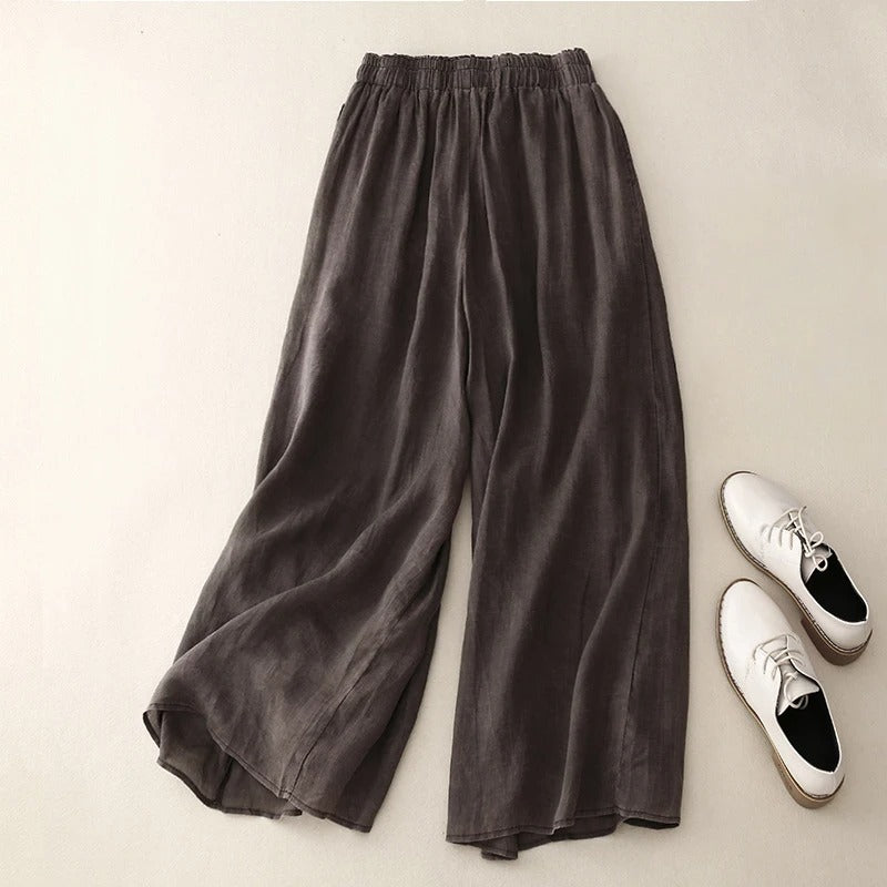 Evangelyn | Women's Wide Leg Elastic Waist Pants - Image 3