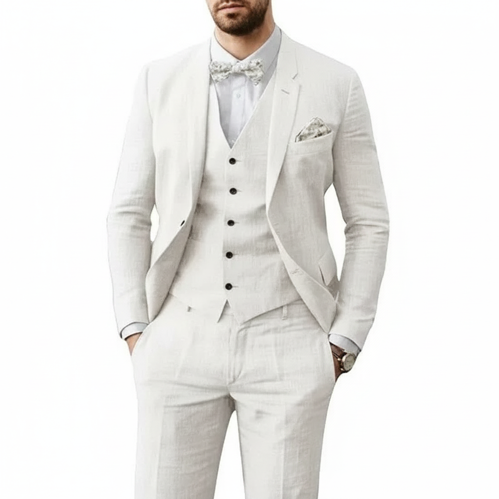 Florentino | Men's Slim Fit 3 Piece Wedding Suit - Sky Blue - Image 2