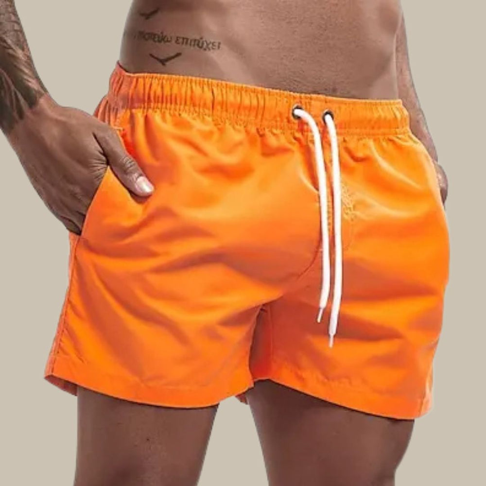 Florian | Men's Drawstring Swim Shorts Regular Fit - Yellow - Image 2