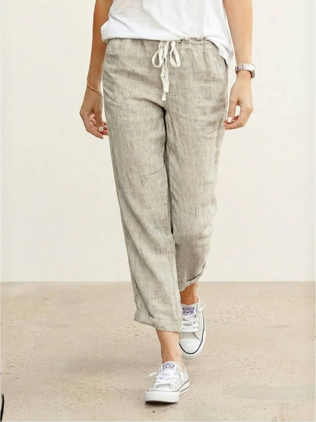 Francine | Women's Drawstring Relaxed Fit Casual Pants - Image 1