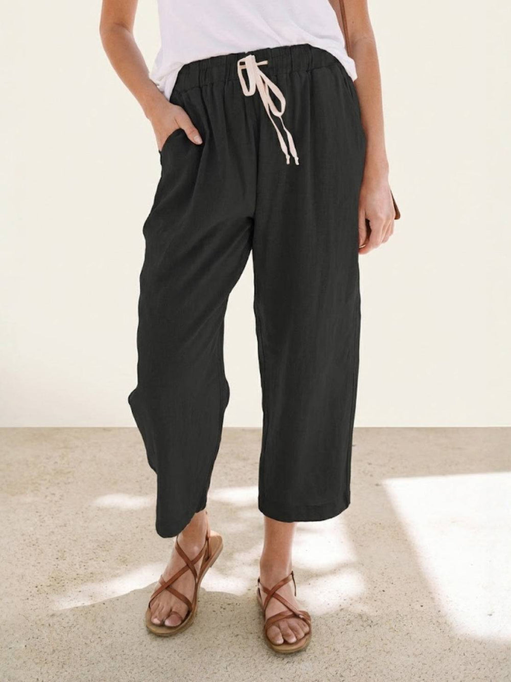 Francine | Women's Drawstring Relaxed Fit Casual Pants - Image 2