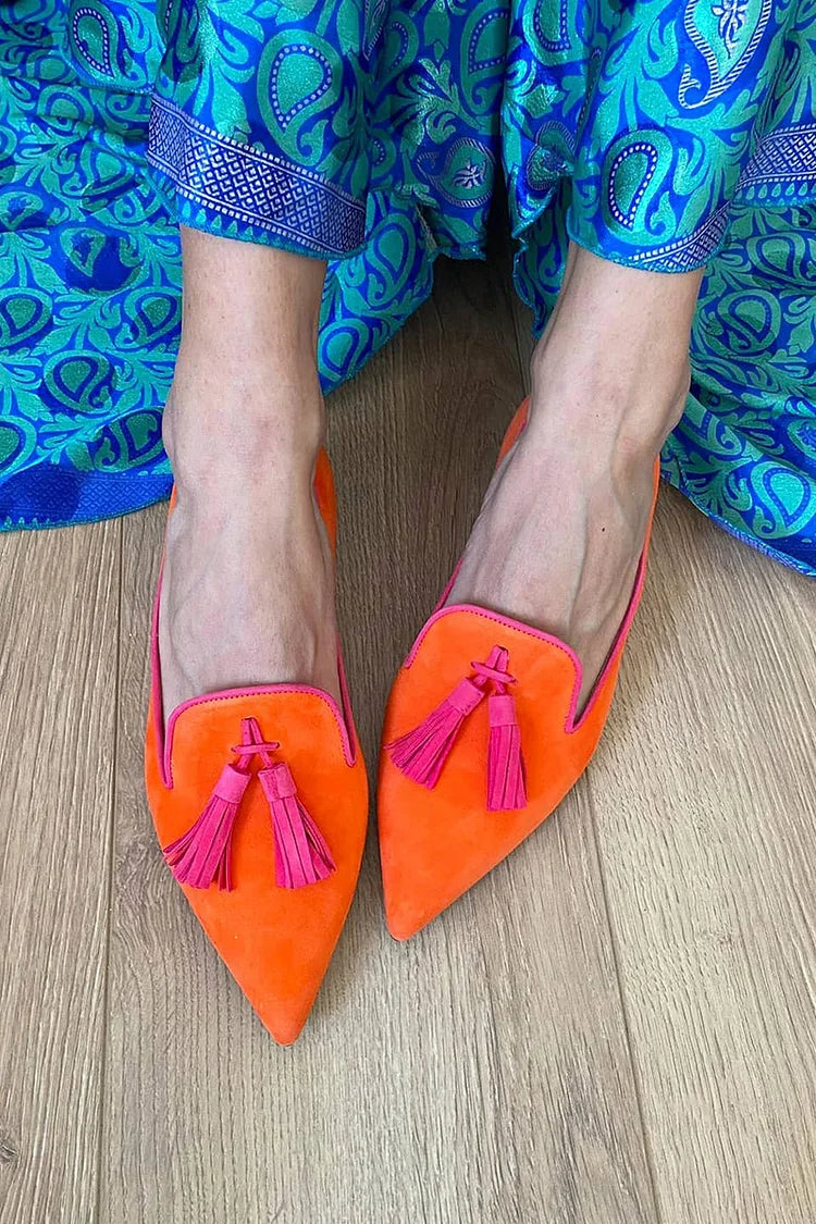 Francine | Women's Pointed Toe Tassel Loafers - Image 2