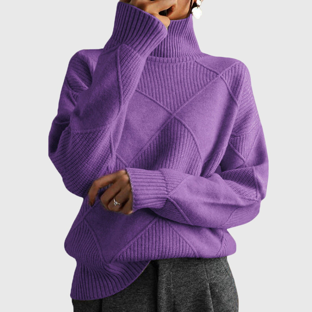 Hermione | Women's Mock Neck Long Sleeve Sweater - Image 2