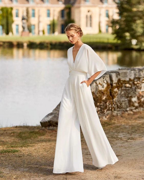 Isadora | Women's V-Neck Wide Leg Jumpsuit - Image 1