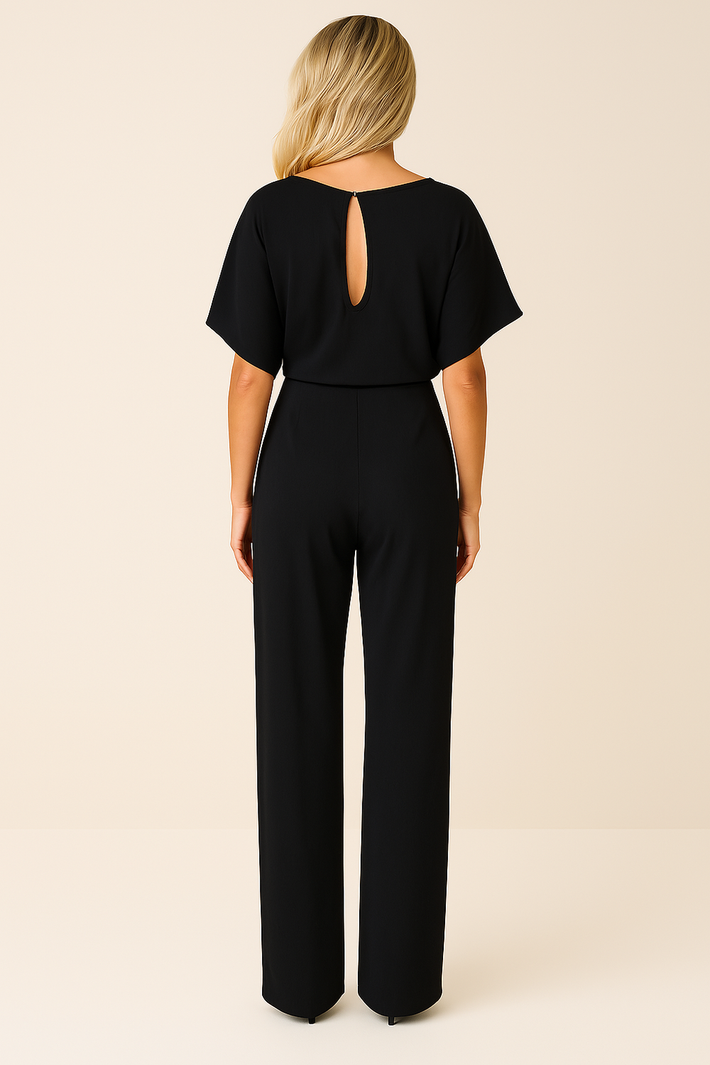 Isolde | Women's Boat Neck Belted Wide Leg Jumpsuit - Image 2