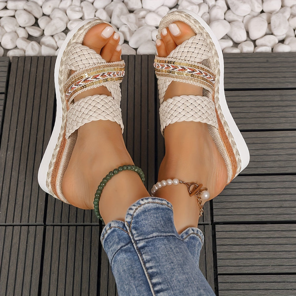 Lysithia | Women's Woven Slip-On Platform Sandals - Image 2