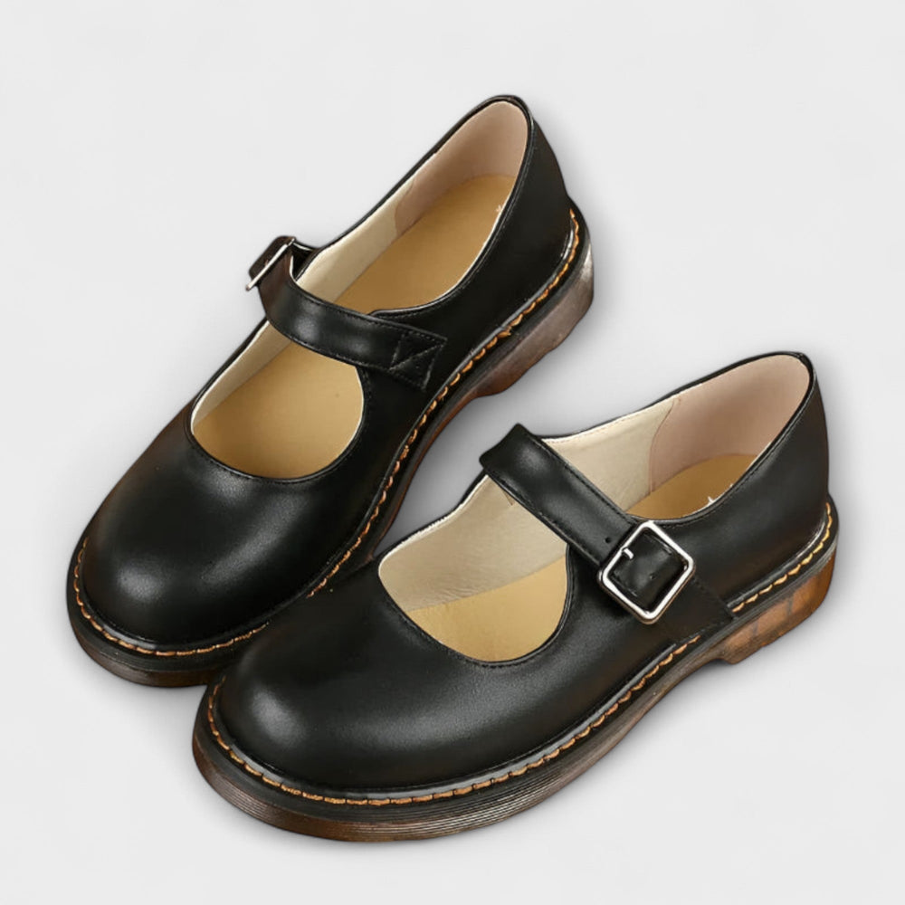 Minerva | Women's Mary Jane Flat Shoes with Adjustable Strap - Image 2