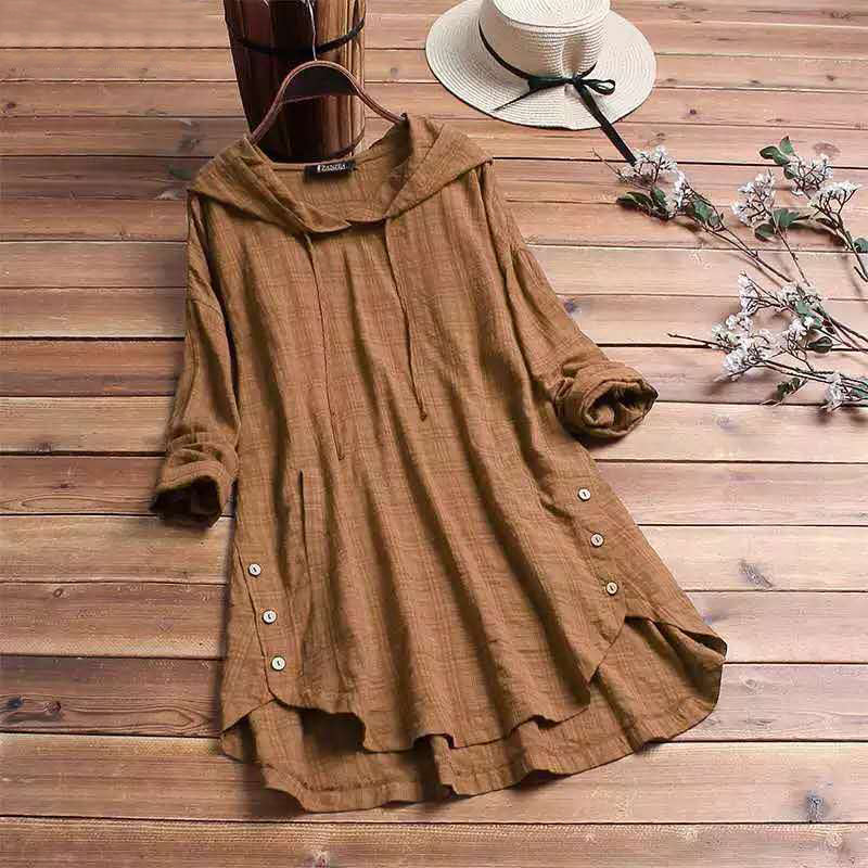Nora | Women's Plaid Hooded Long Sleeve Dress - Image 2