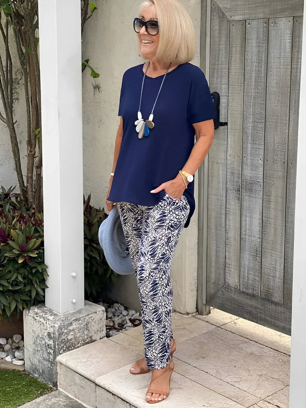 Paloma | Women's Two Piece Blouse Pants Set - Image 2