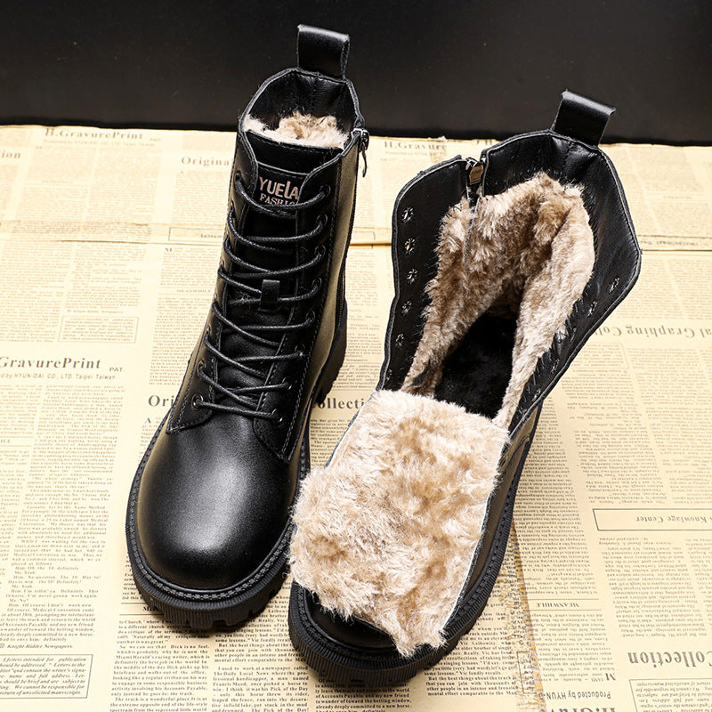 Penelope | Women's Lace Up Ankle Boots - Black - Image 2