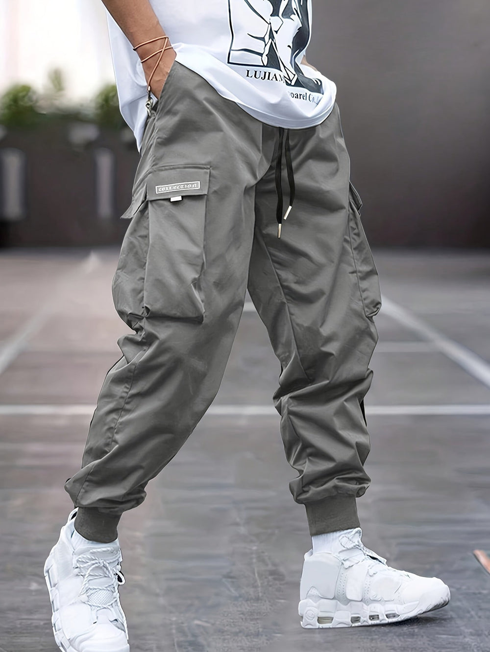 Rafferty | Men's Cargo Jogger Pants with Pockets - Black - Image 2
