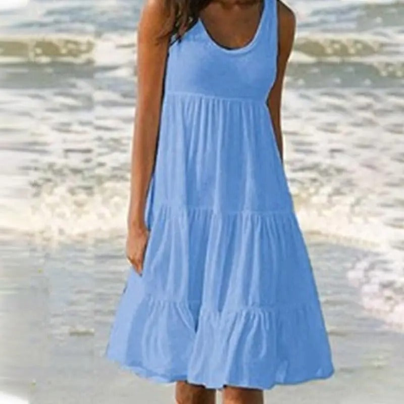 Rosalind | Women's Sleeveless Tiered Midi Dress - Image 2