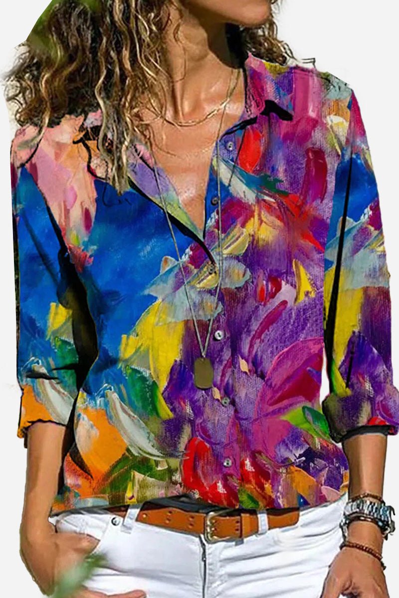 Rosalind | Women's Striped Button Down Long Sleeve Shirt - Image 2