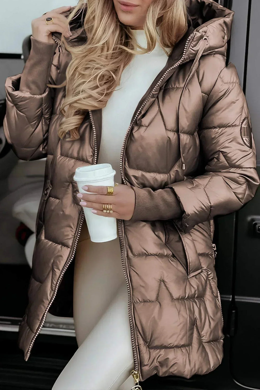 Seraphia | Women's Hooded Puffer Coat - Image 2
