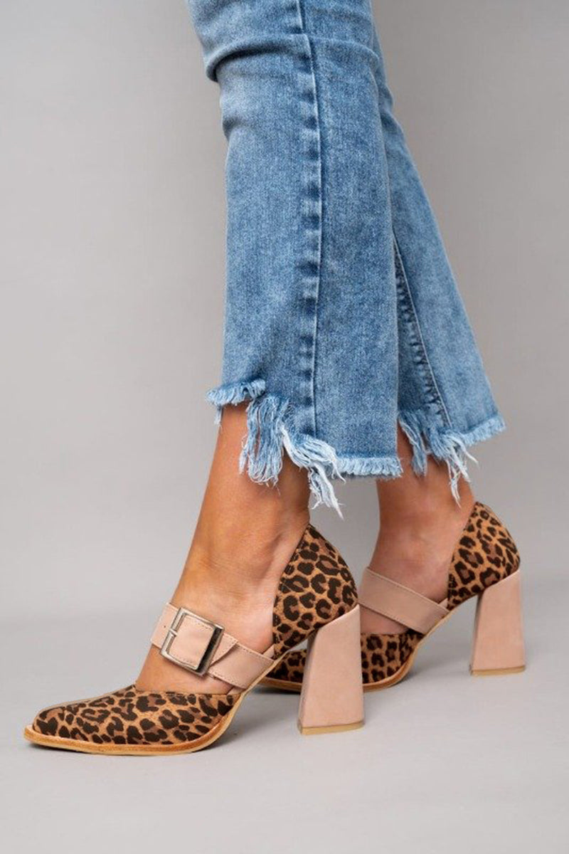 Seraphita | Women's Leopard Print Block Heel Sandals - Image 2