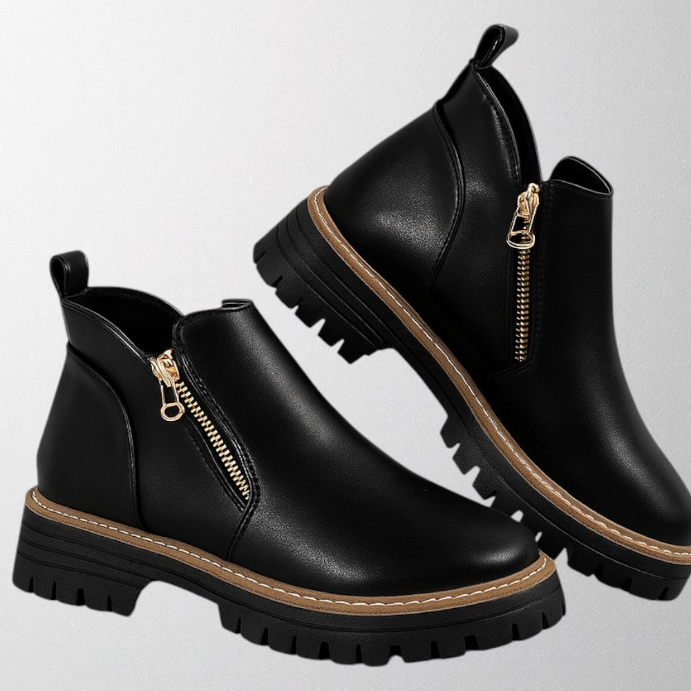 Serendipity | Women's Zip Ankle Boot - Black - Image 2