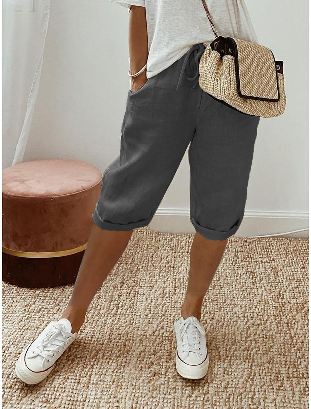 Tilda | Women's Drawstring Capri Pants - Image 2