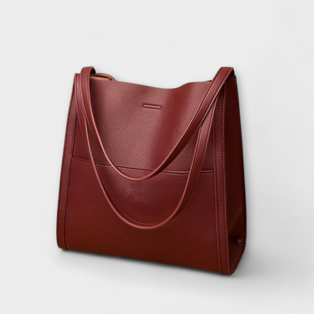 Valentina | Women's Red Structured Shoulder Bag - Image 2