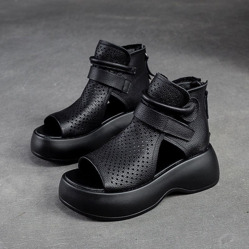 Zephyra | Women's Perforated Platform Sandals - Image 2